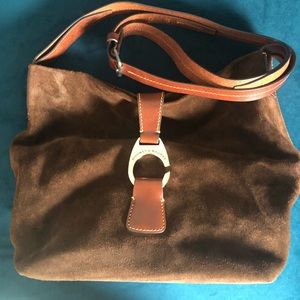 Dooney & Bourke brown suede shoulder bag